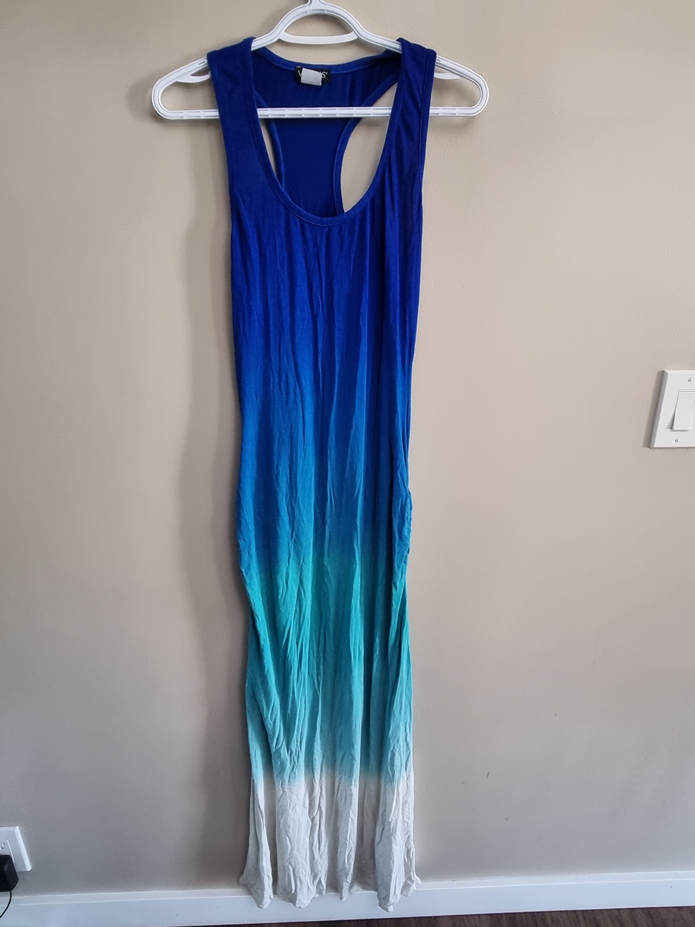 VENUS Blue-to-White Ombre Racerback Maxi Dress